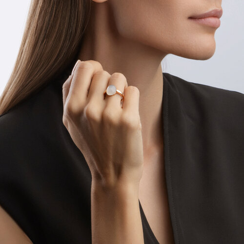 Inel din Aur Roz 14k cu Piatra Lunii - 3