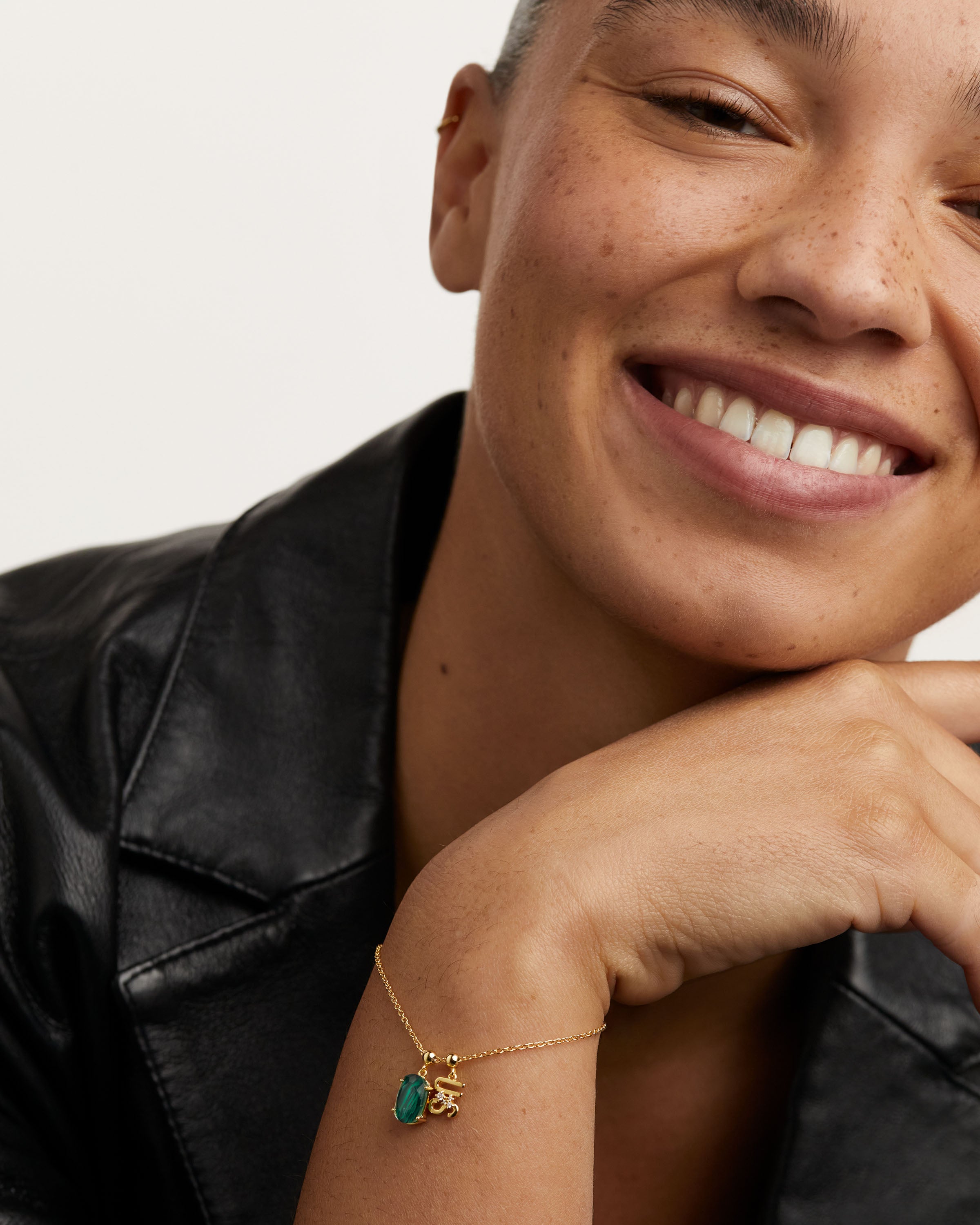 Pandantiv Charm din Argint placat cu Aur cu Zirconiu - 5