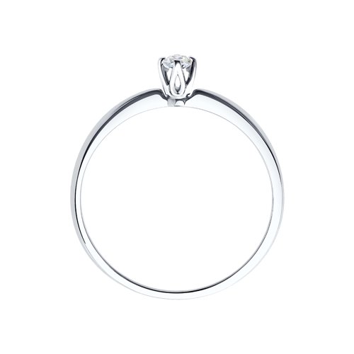 Inel din Aur Alb 14K cu Diamant - 2