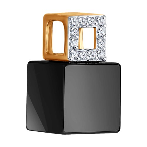 Pandantiv din Ceramica cu Aur Roz 14K si Diamante  - 2