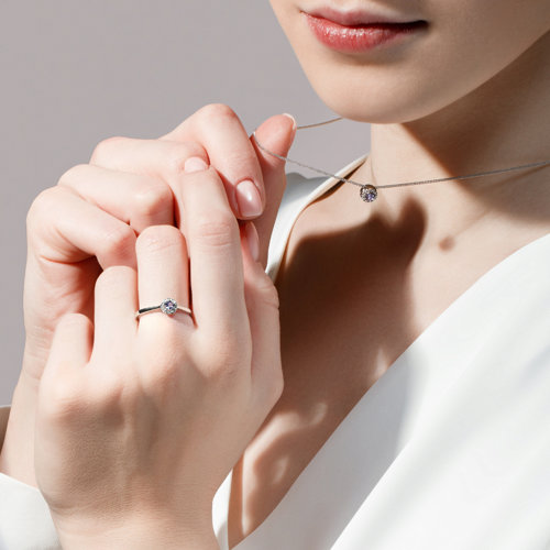 Inel din Aur Alb 14K cu Tanzanit si Diamante - 4