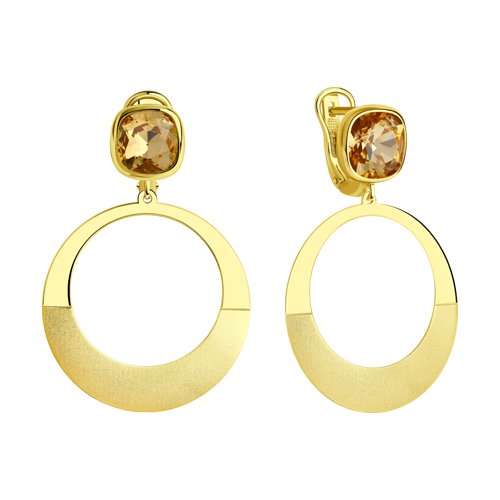 Cercei din Argint Placat cu Aur cu Cristale Swarovski - 2