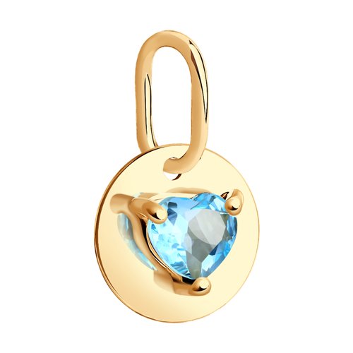 Pandantiv din Aur Roz 14K cu Topaz ”Inima” - 2