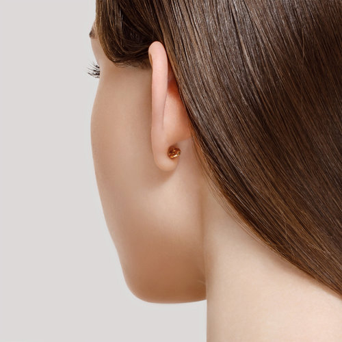 Cercei din Aur Roz 14K cu Topaz ”Luna si Stele” - 5