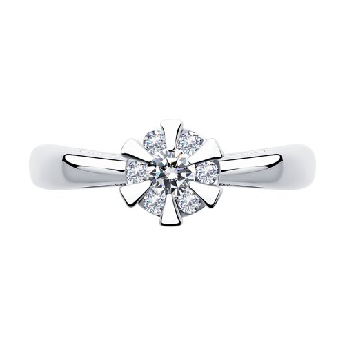 Inel din Aur Alb 14K cu Diamante  - 3