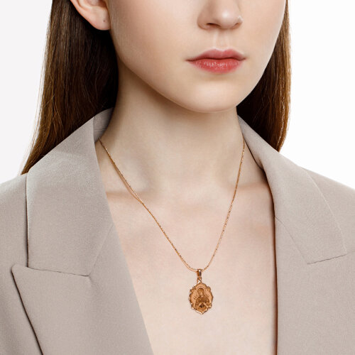 Pandantiv din Aur Roz 14K  - 2