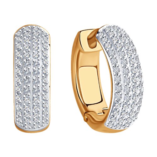 Cercei din Aur Roz 14K cu Diamante - 2