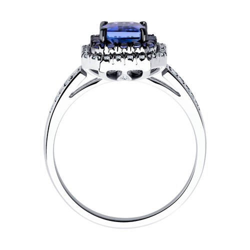 Inel din Aur Alb 14K cu Tanzanit si Diamante - 3