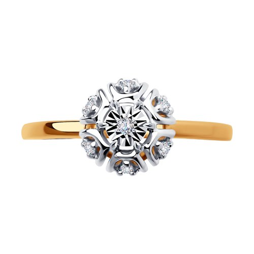 Inel din Aur Roz 14K cu Diamante - 2