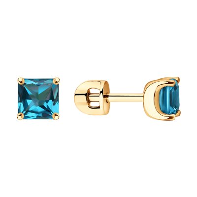 Cercei din Aur Roz 14K cu Topaz - 1