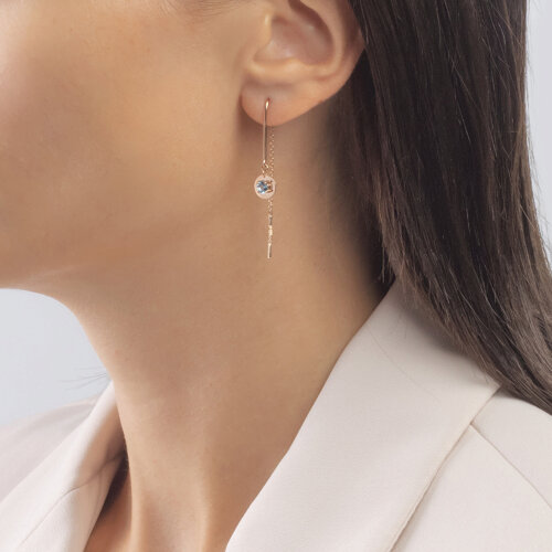 Cercei din Aur Roz 14K cu Topaz - 2