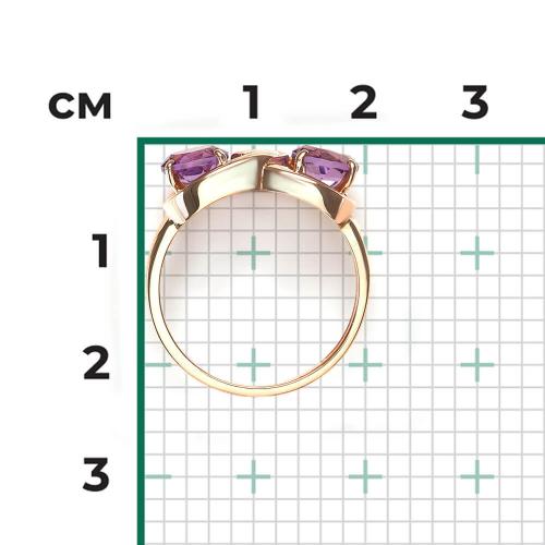 Inel Aur Roz 14K cu Ametist - 2