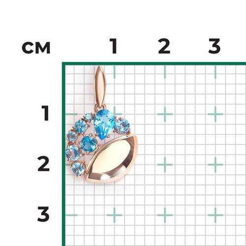 Pandantiv Aur Roz 14K cu Topaz - 2