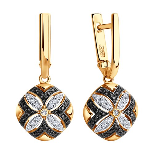 Cercei din Aur Roz 14K cu Diamante  - 2