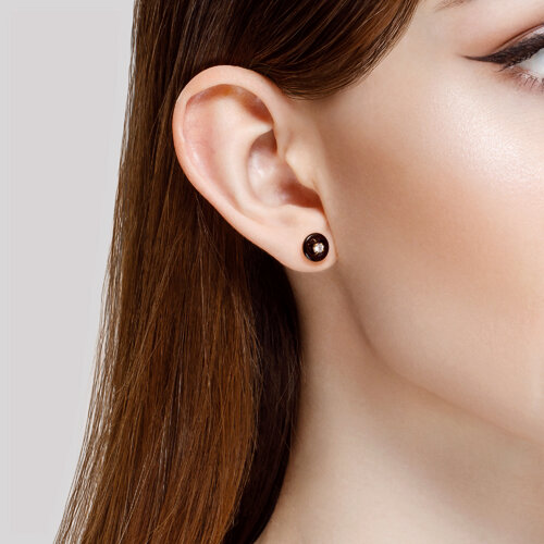 Cercei din Aur Roz 14K cu Agat si Zirconiu - 2