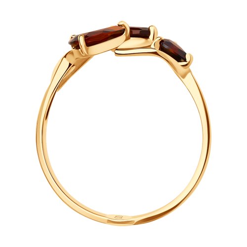 Inel din Aur Roz 14K cu Granat - 2