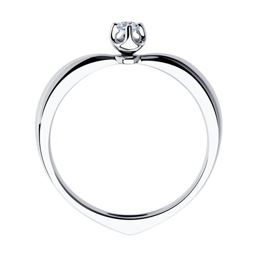 Inel din Aur Alb 14K cu Diamant - 2