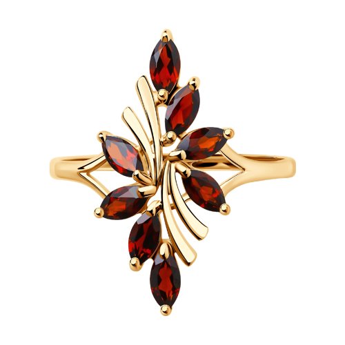 Inel din Aur Roz 14K cu Granat - 2