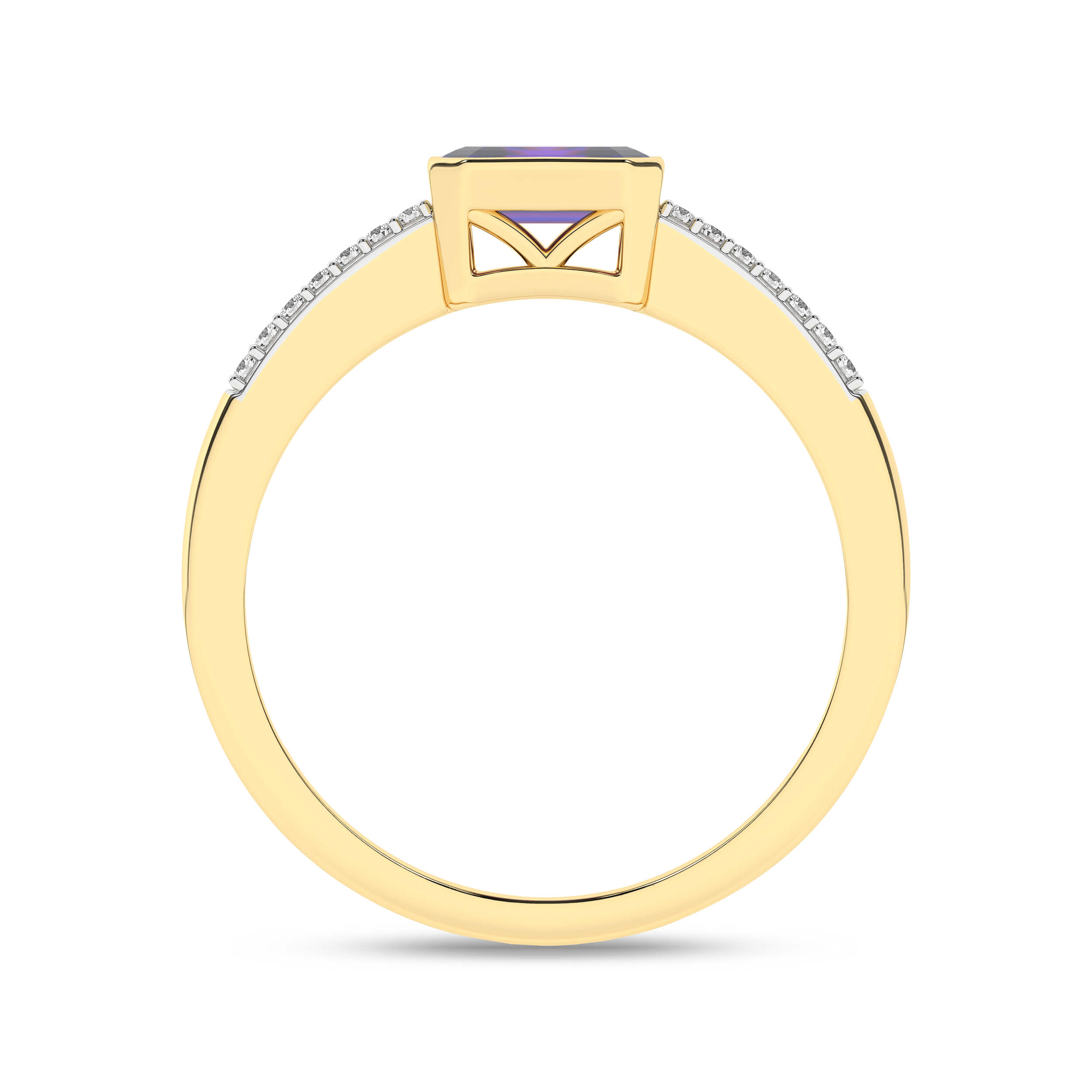 Inel din Aur Galben 14K cu Tanzanit 0.45Ct si Diamante 0.05Ct - 2