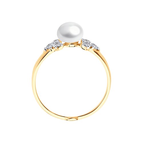 Inel din Aur Roz 14K cu Perla si Zirconiu - 2