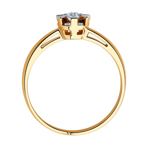 Inel din Aur Roz 14K cu Diamante - 2