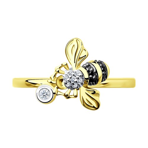 Inel din Aur Galben 14K cu Diamante Albina - 2