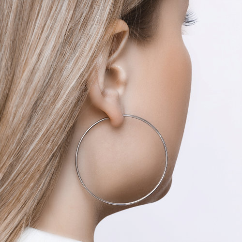 Cercei Congo din Argint diametrul 45mm - 4