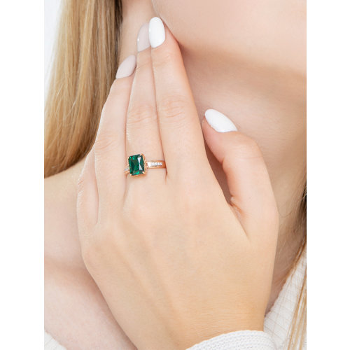 Inel din Aur Roz 14K cu Sitall si Zirconiu - 3