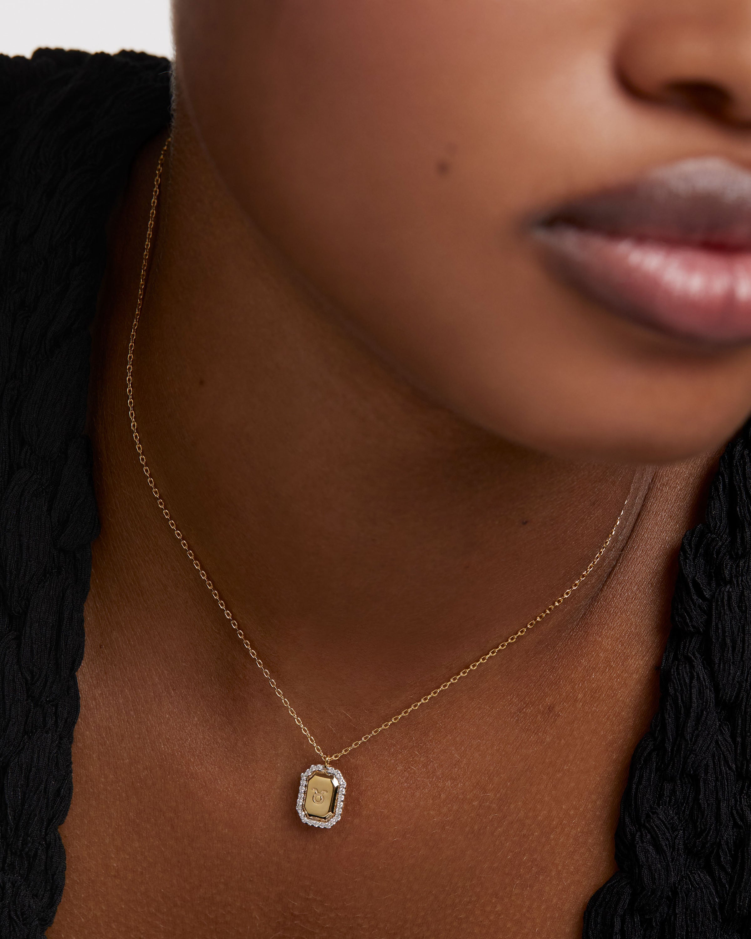 Colier din Argint placat cu Aur cu Zirconiu Zodia Taur - 3