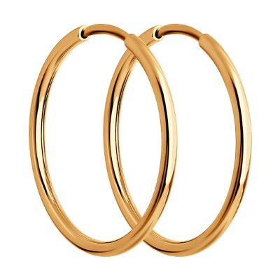 Cercei Congo din Aur Roz 14K diametrul 15mm - 1