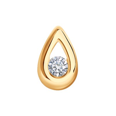 Pandantiv din Aur Roz 14K cu Diamant - 1