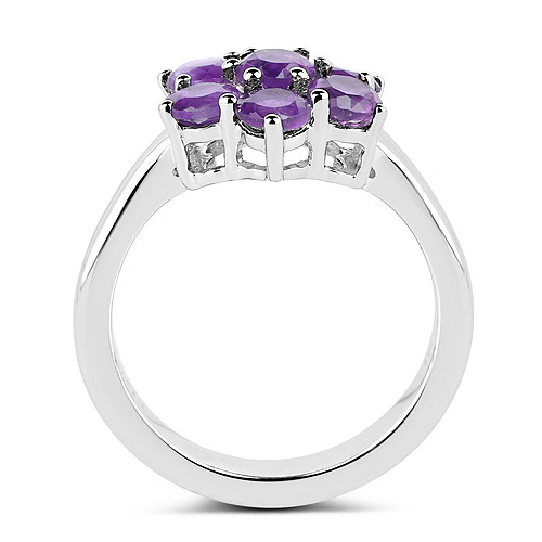 Inel din Argint cu Ametist 1.68 Carate Floare - 2