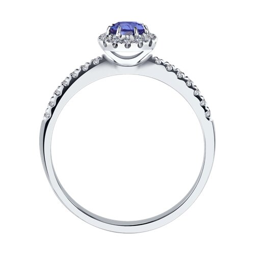 Inel din Aur Alb 14K cu Tanzanit si Diamante - 2