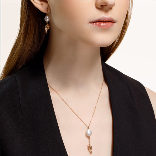 Colier din Aur Roz 14K cu Perla Barocco - 3