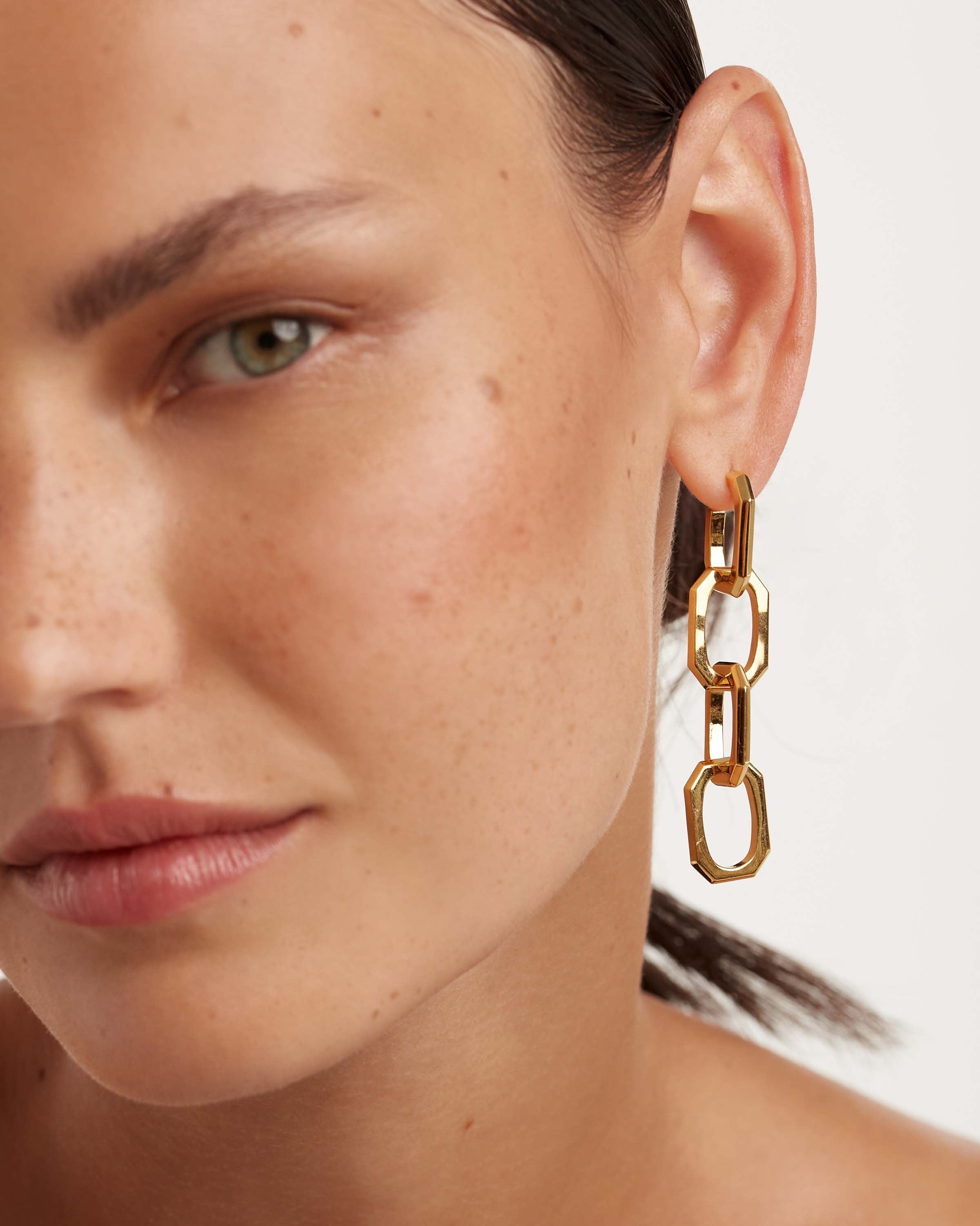 Cercei din Argint placat cu Aur cu Zirconiu - 3