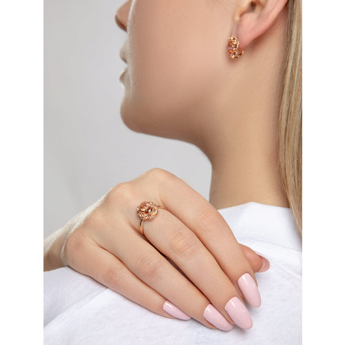 Inel din Aur Roz 14K cu Topaz Swarovski  - 3