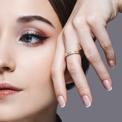 Inel din Aur Roz 14K cu Diamante - 4