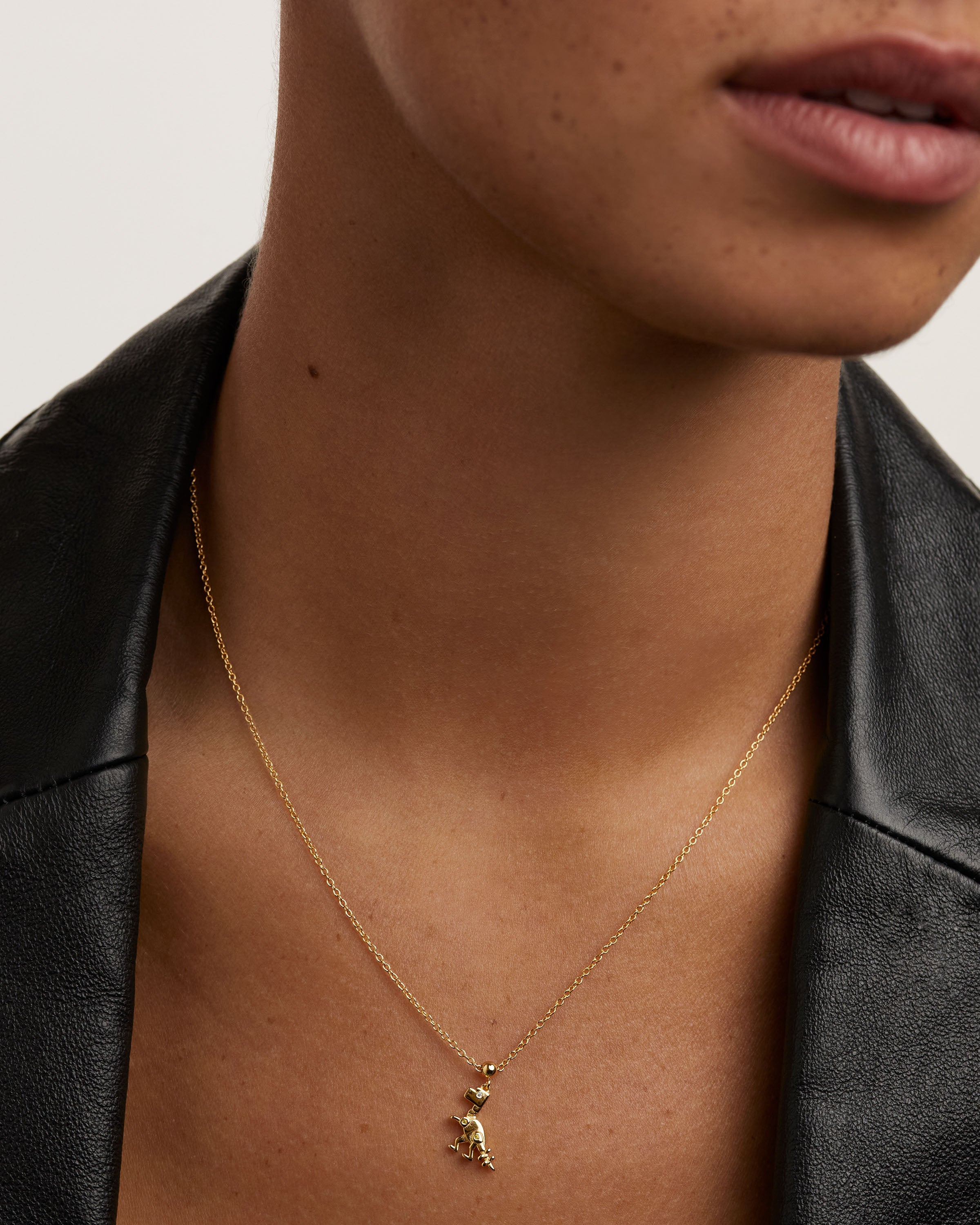 Pandantiv Charm din Argint placat cu Aur cu Zirconiu - 5