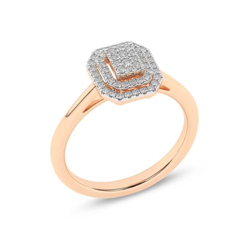 Inel din Aur Roz 18K cu Diamante 0.22Ct - 4