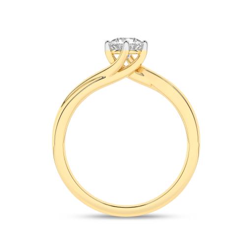 Inel de logodna din Aur Galben 14K cu Diamant 0.33Ct - 1