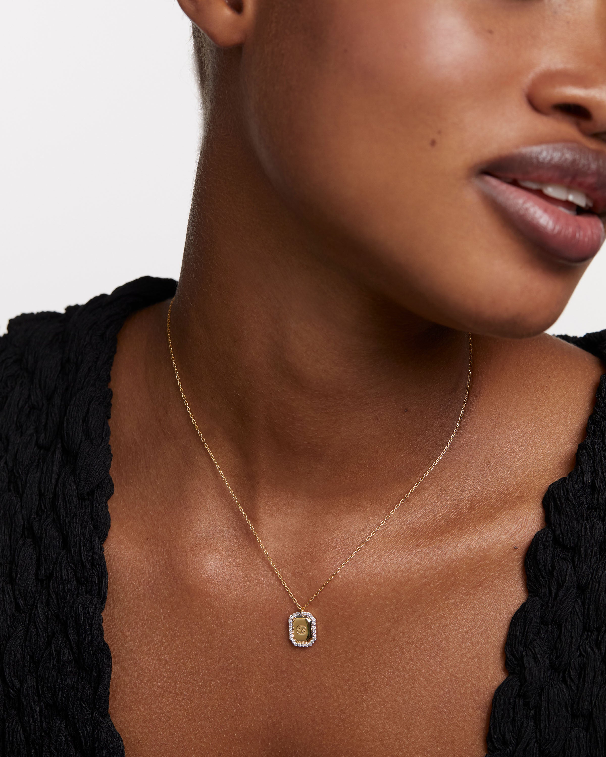 Colier din Argint placat cu Aur cu Zirconiu Zodia Rac - 3