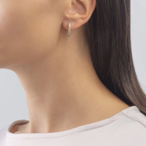 Cercei din Aur Galben 14K cu Diamante  - 3