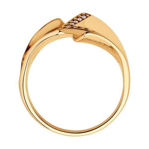 Inel din Argint Placat cu Aur cu Zirconiu - 3