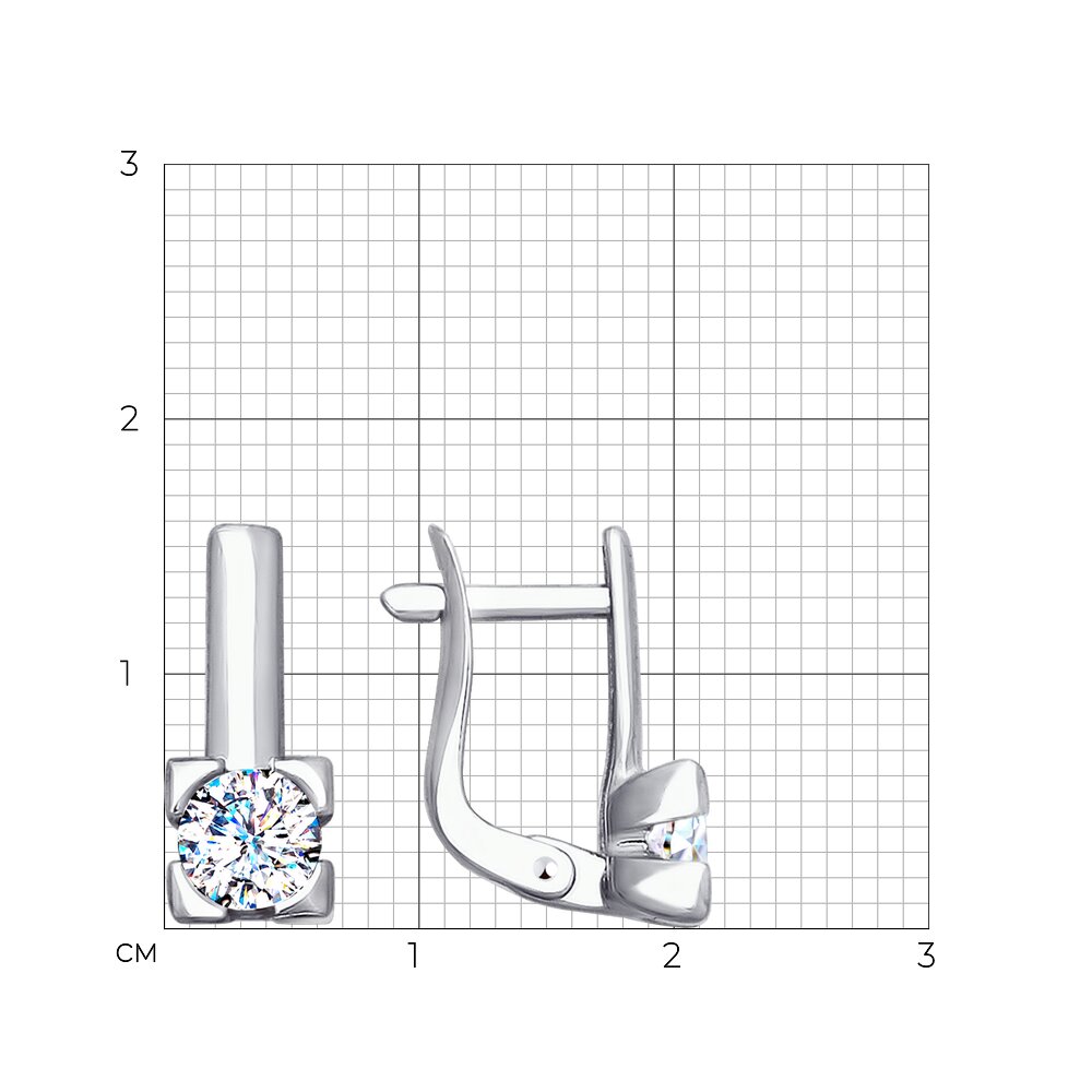 Cercei din Aur Alb 14K cu Zirconiu Swarovski - 2