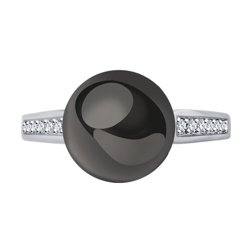 Inel din Aur Alb 14K cu Diamante si Perla de Ocean - 2