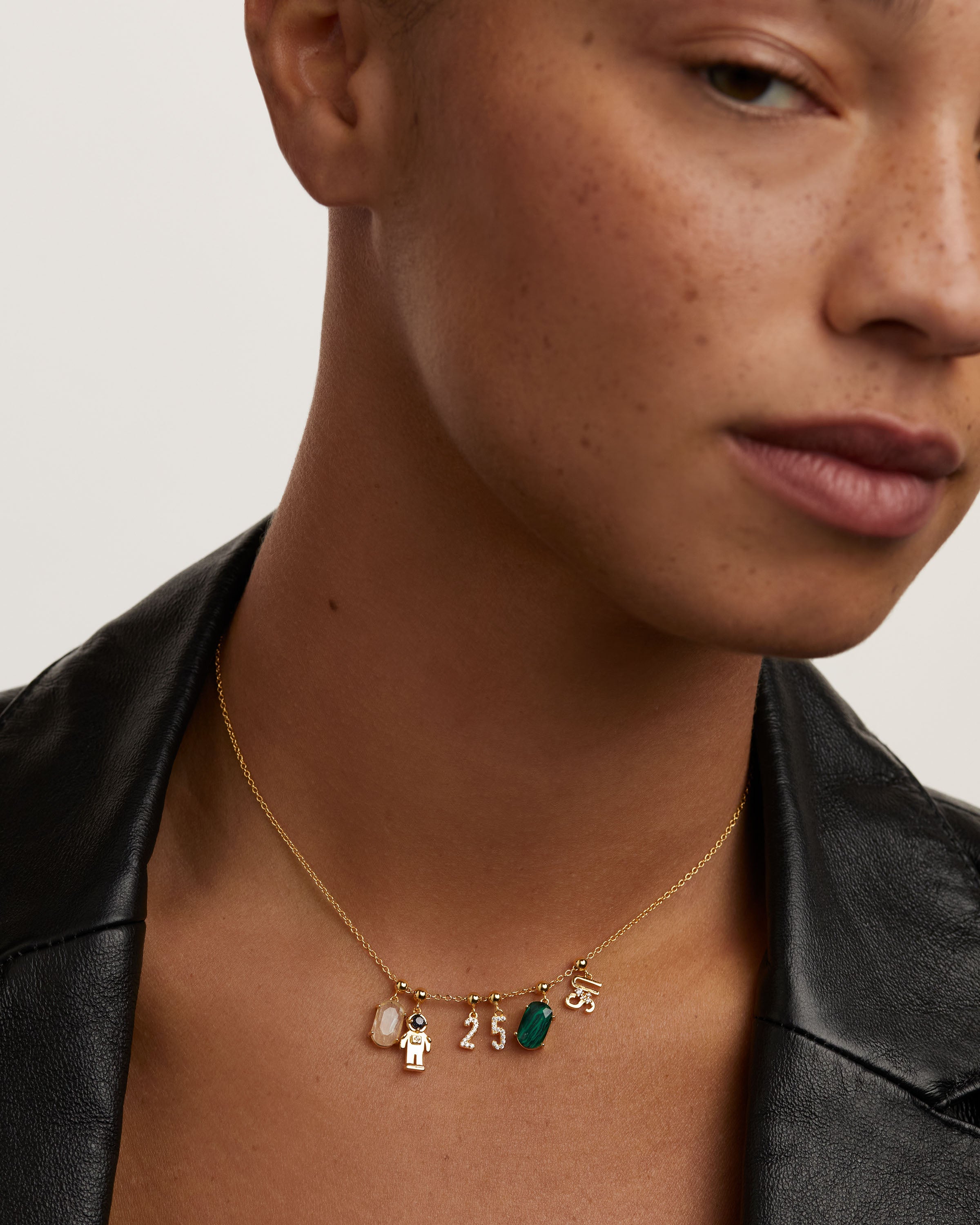 Pandantiv Charm din Argint placat cu Aur cu Zirconiu - 5