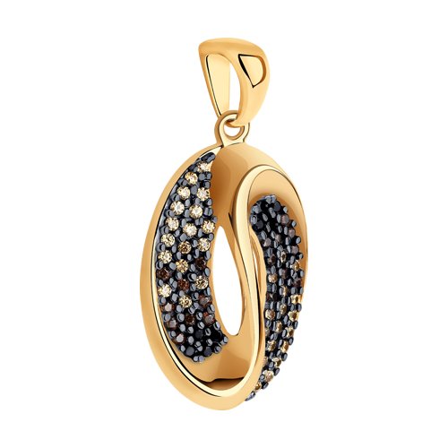 Pandantiv din Argint placat cu Aur cu Zirconiu - 2