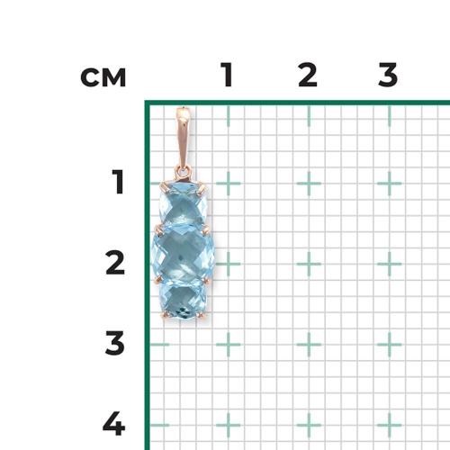 Pandantiv Aur Roz 14K cu Topaz - 2