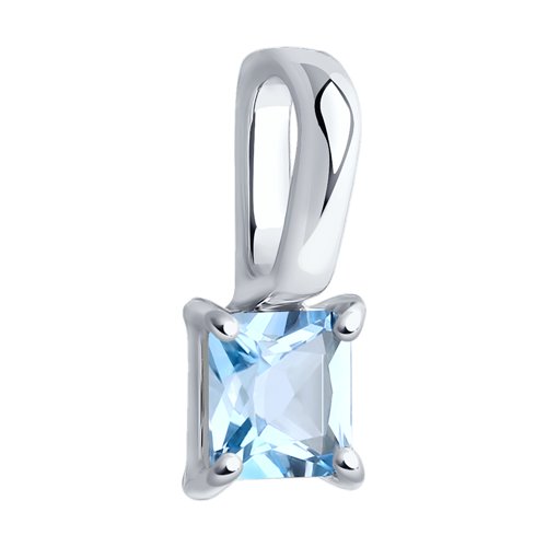 Pandantiv din Aur Alb 14K cu Topaz - 2