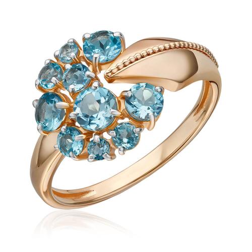 Inel Aur Roz 14K cu Topaz - 1